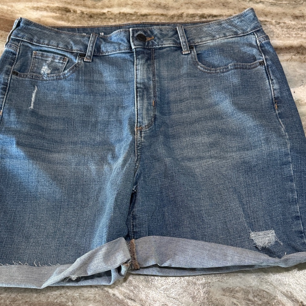 Sonoma Blue Rolled-Hem Women's Denim Bermuda Shorts